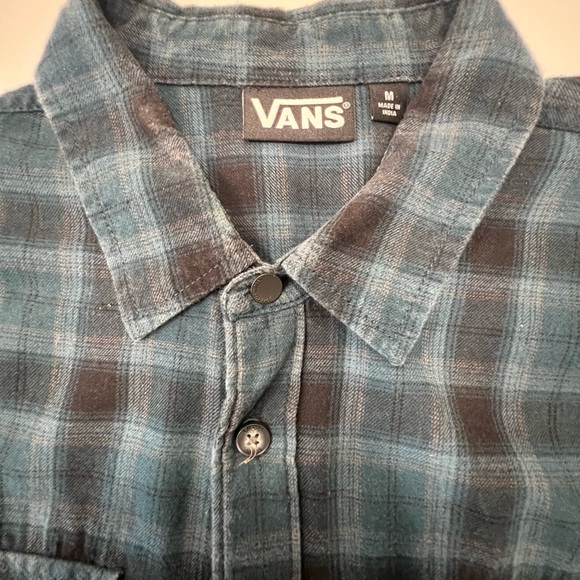 Vans Casual Blue and Black Plaid Shirt - Picture 3 of 8